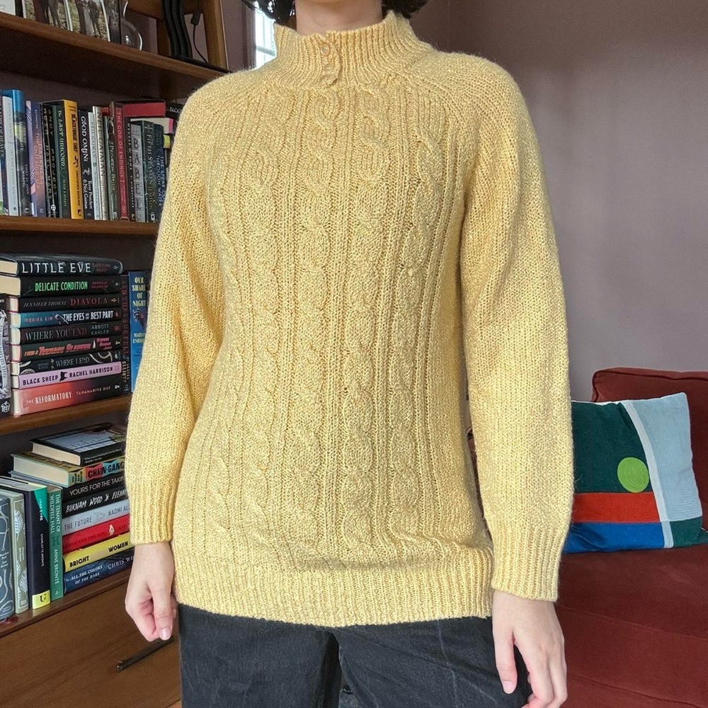 Vintage Yellow Cable Knit Sweater